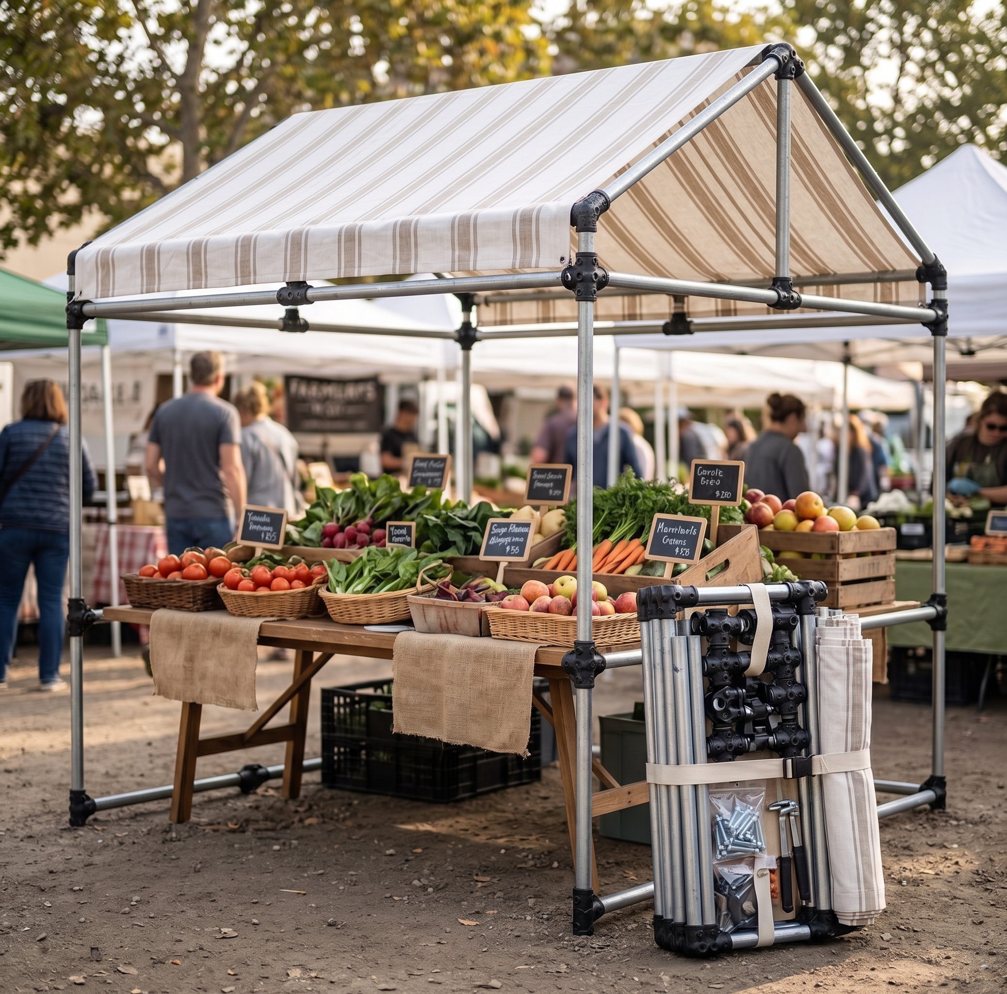 Market stall with canopy